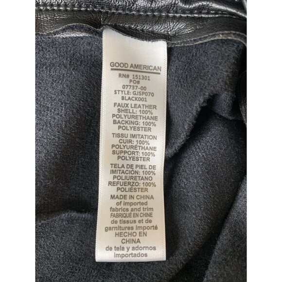 New Good American Faux Buttery Leather Wide Leg Halter Jumpsuit Size Small  RN10 - Picture 4 of 11